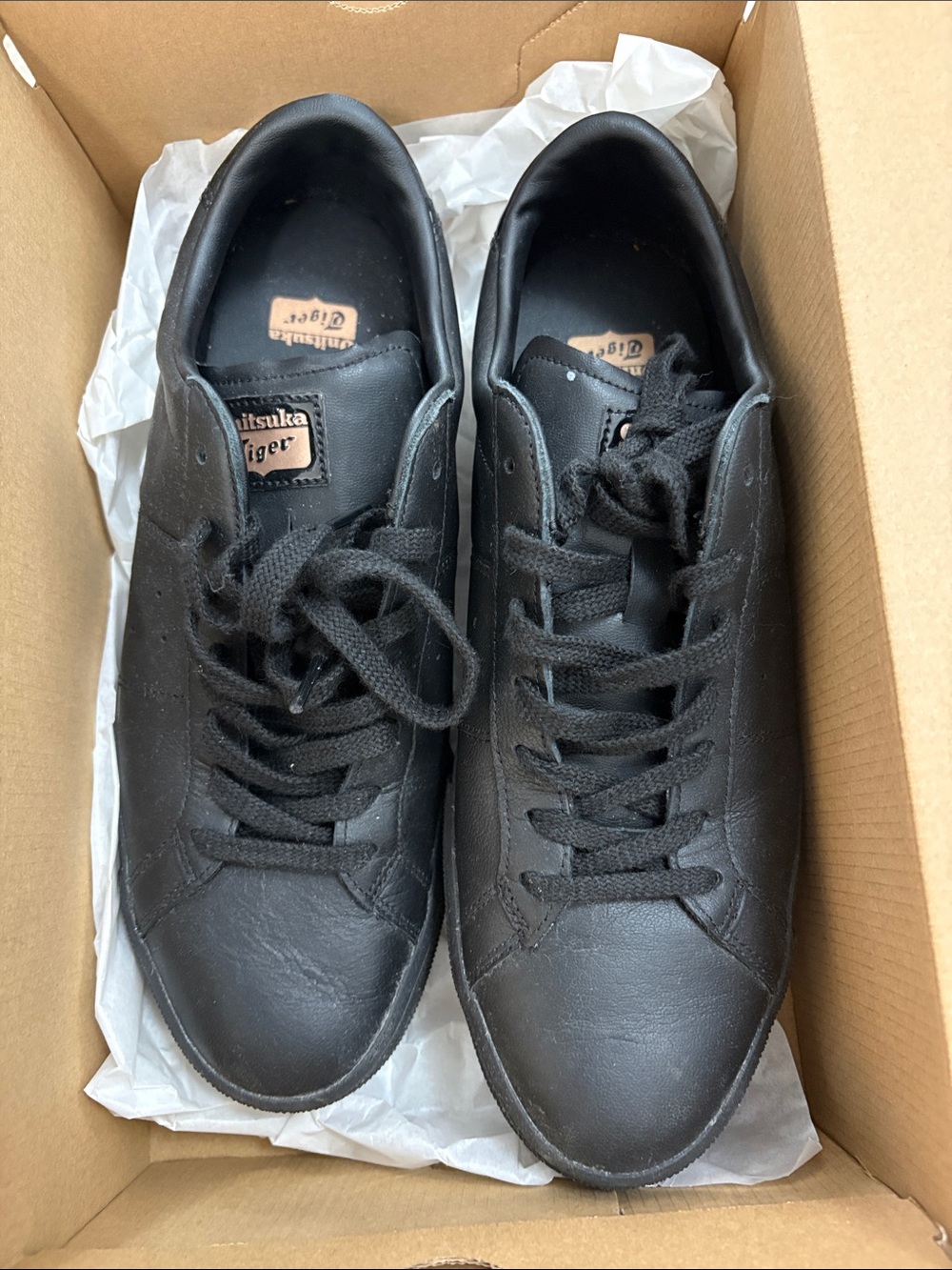 Onitsuka Tiger by Asics Men's Black Leather Low-Top Sneakers